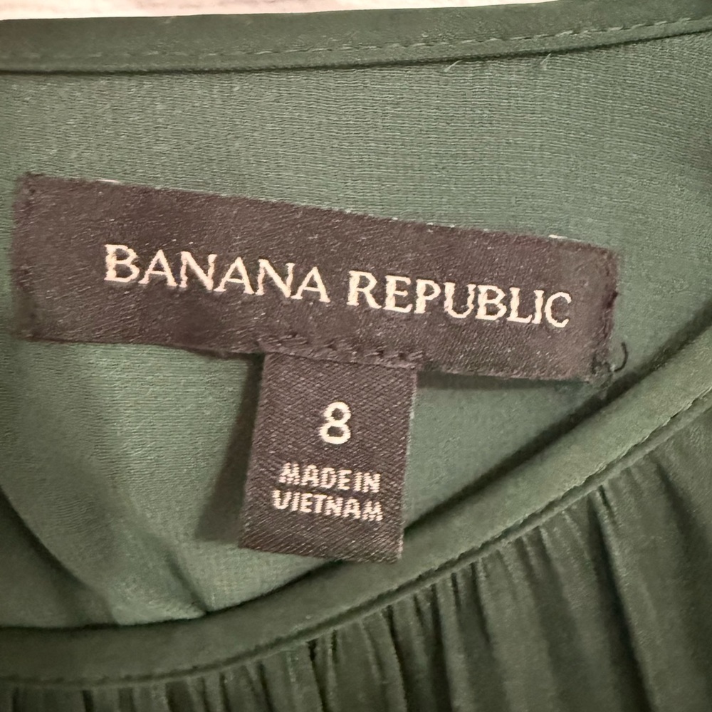 Banana Republic Forest Green High-Low Pleated Dress - Picture 4 of 5